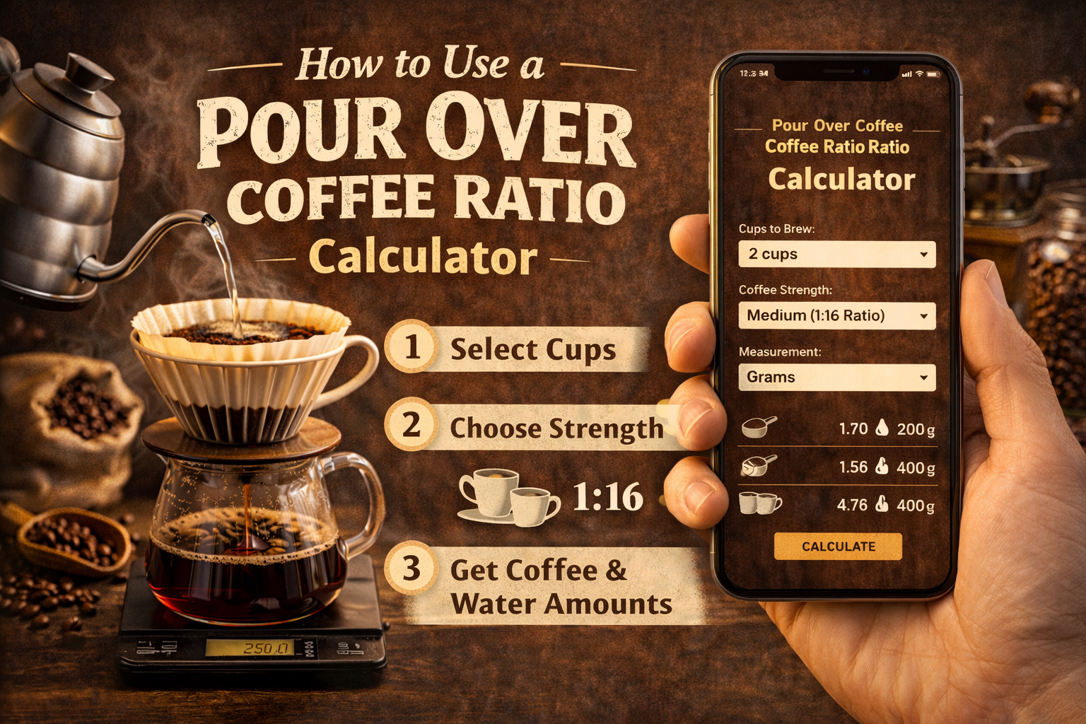 How to Use a Pour Over Coffee Ratio Calculator