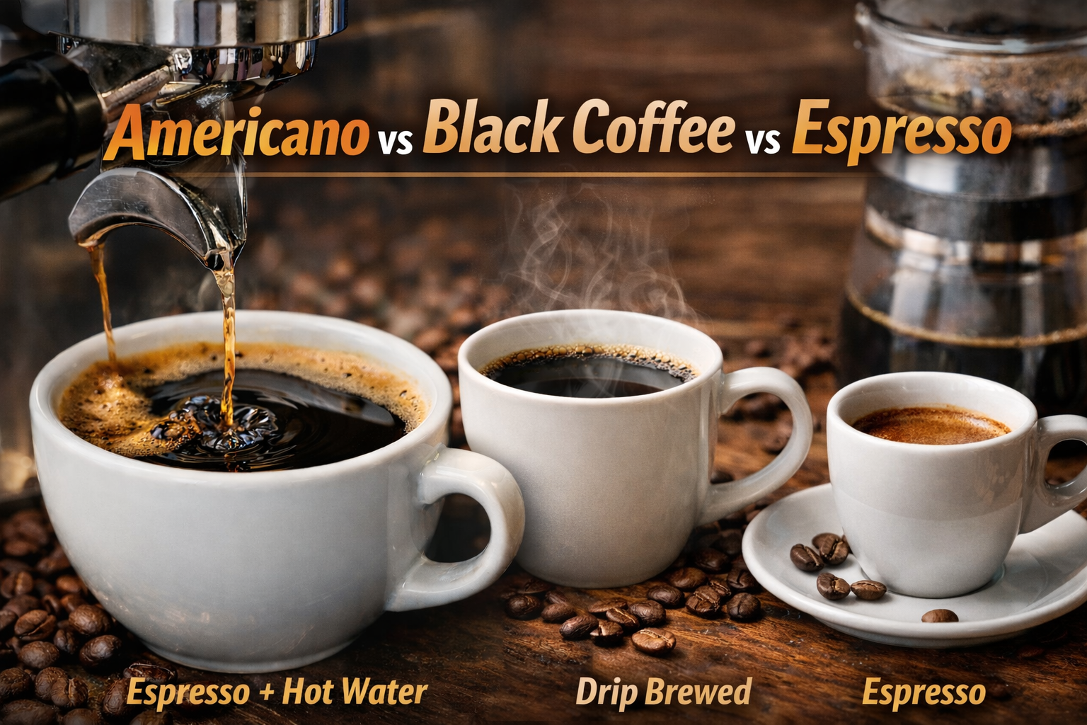 Americano vs Black Coffee vs Espresso