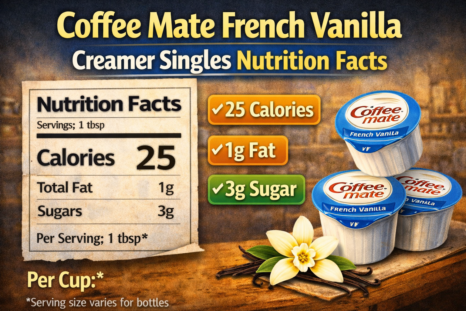 Coffee Mate French Vanilla Creamer Singles Nutrition Facts