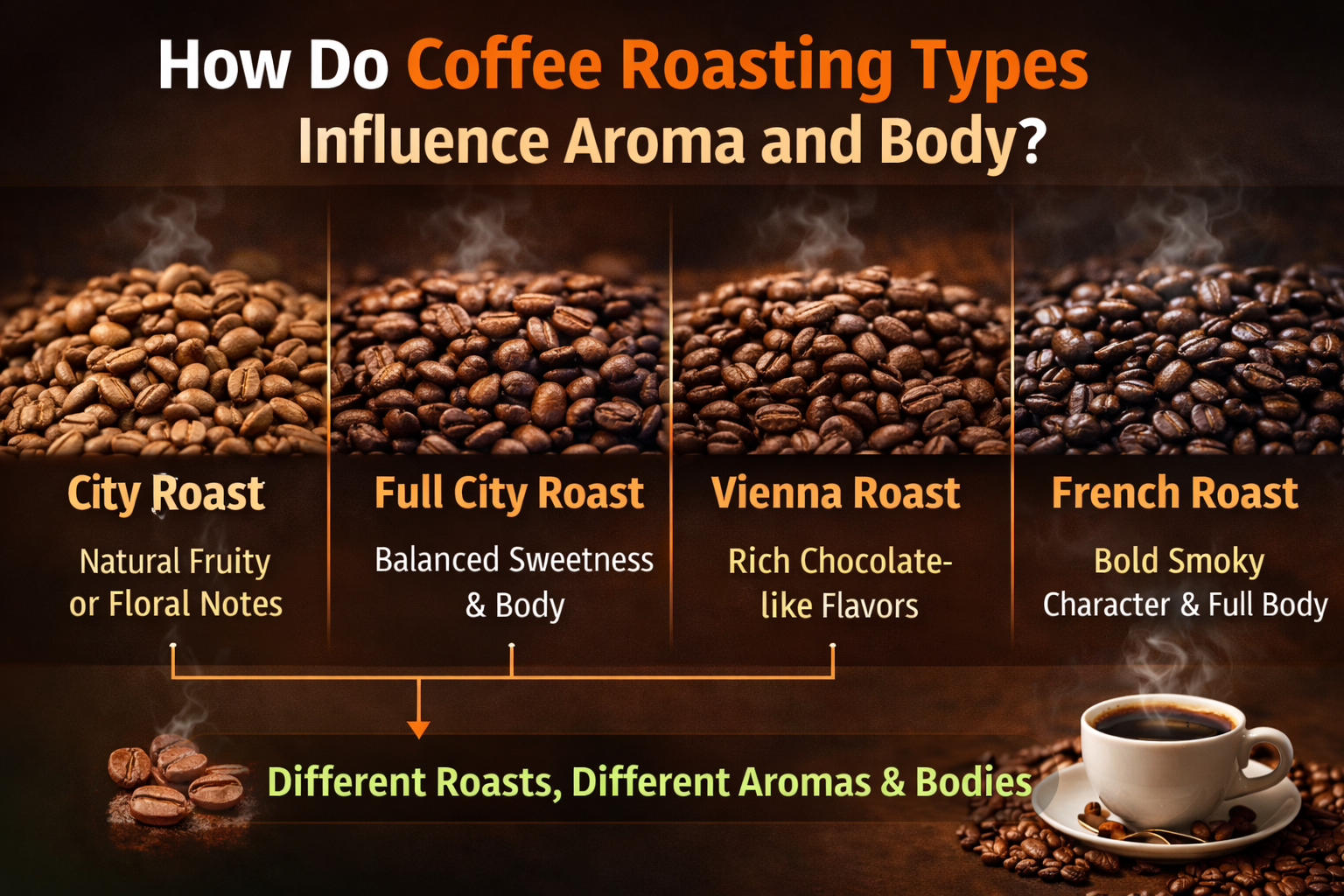 How Do Coffee Roasting Types Influence Aroma and Body