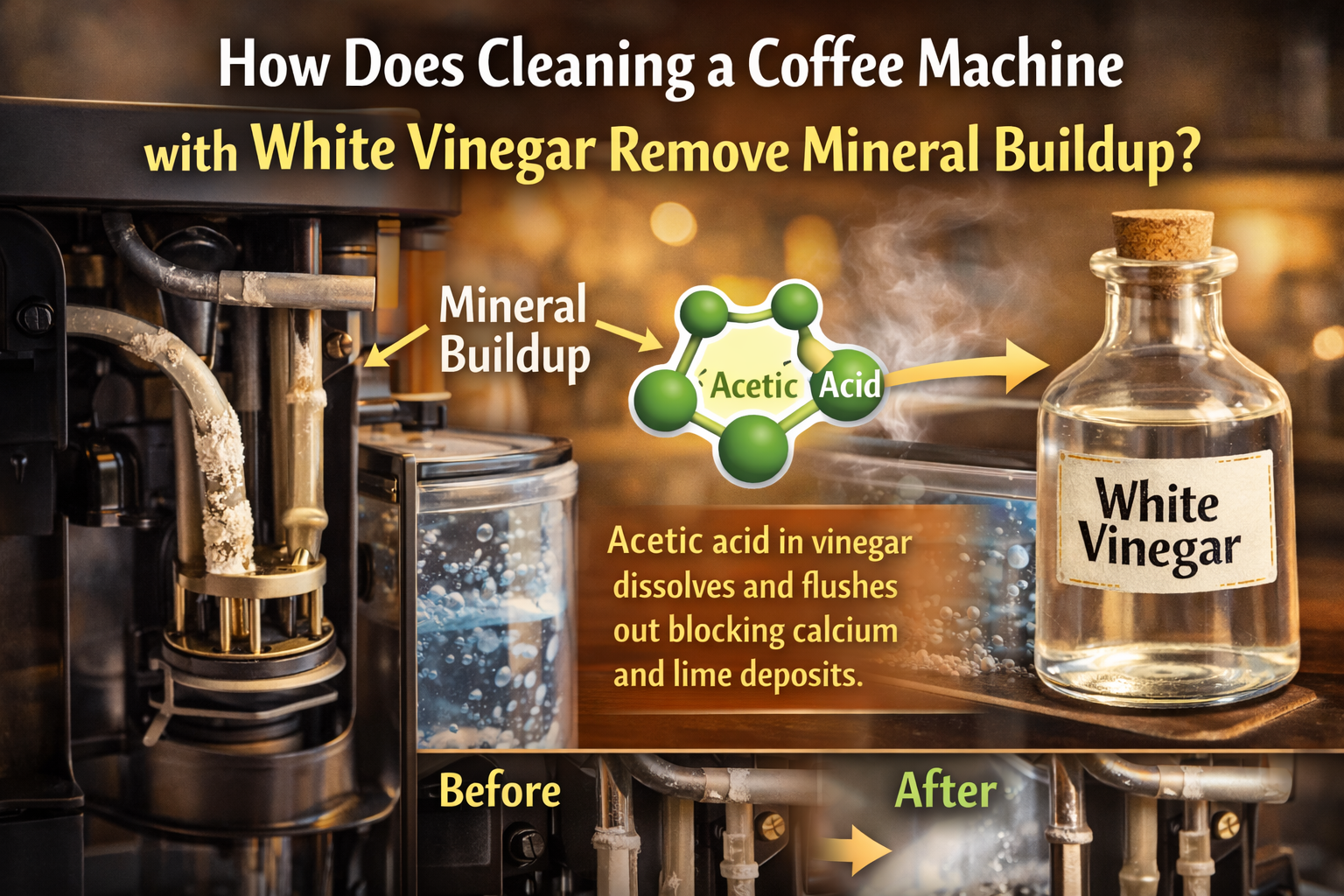 How Does Cleaning a Coffee Machine with White Vinegar Remove Mineral Buildup