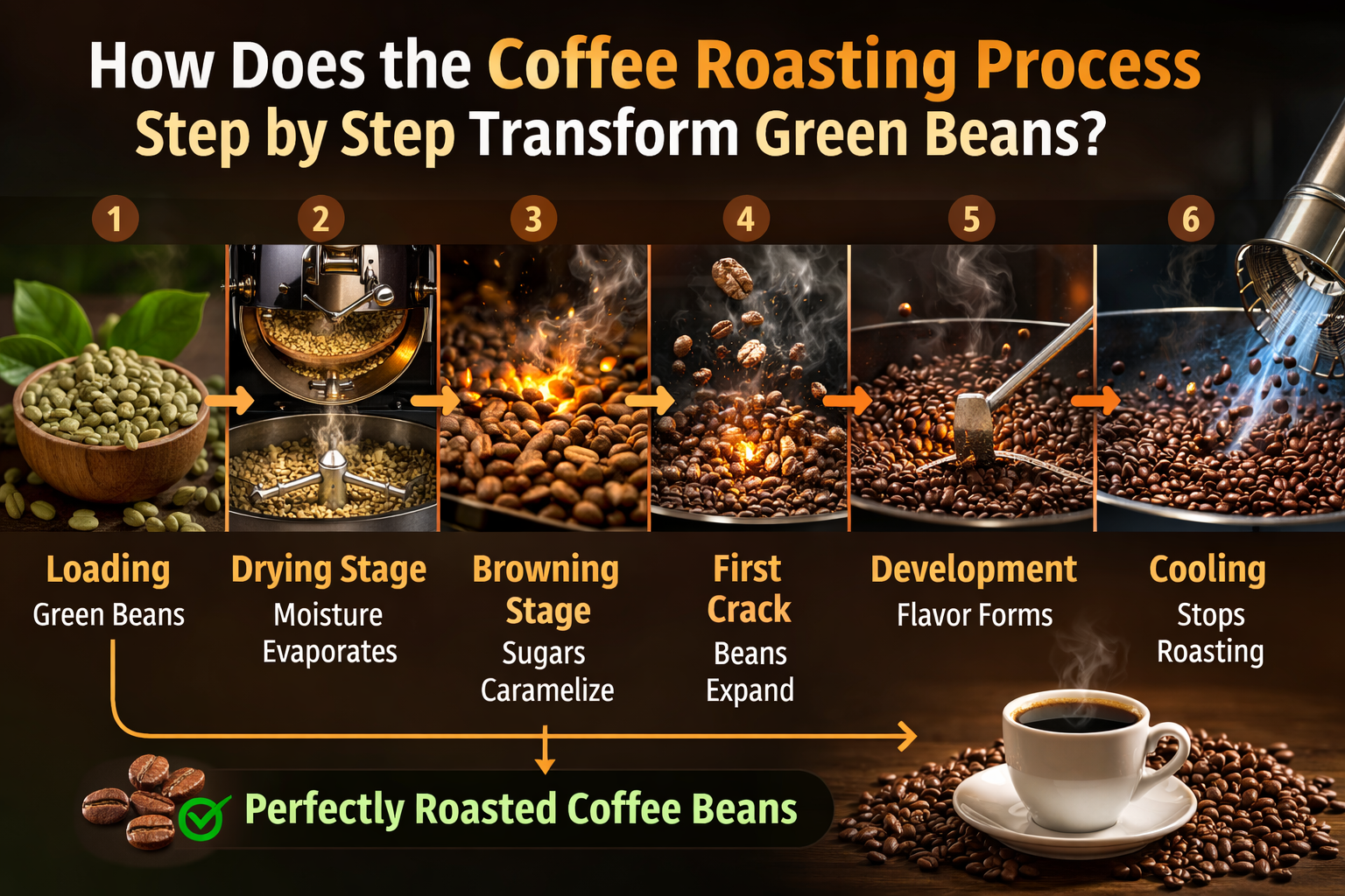 How Does the Coffee Roasting Process Step by Step Transform Green Beans