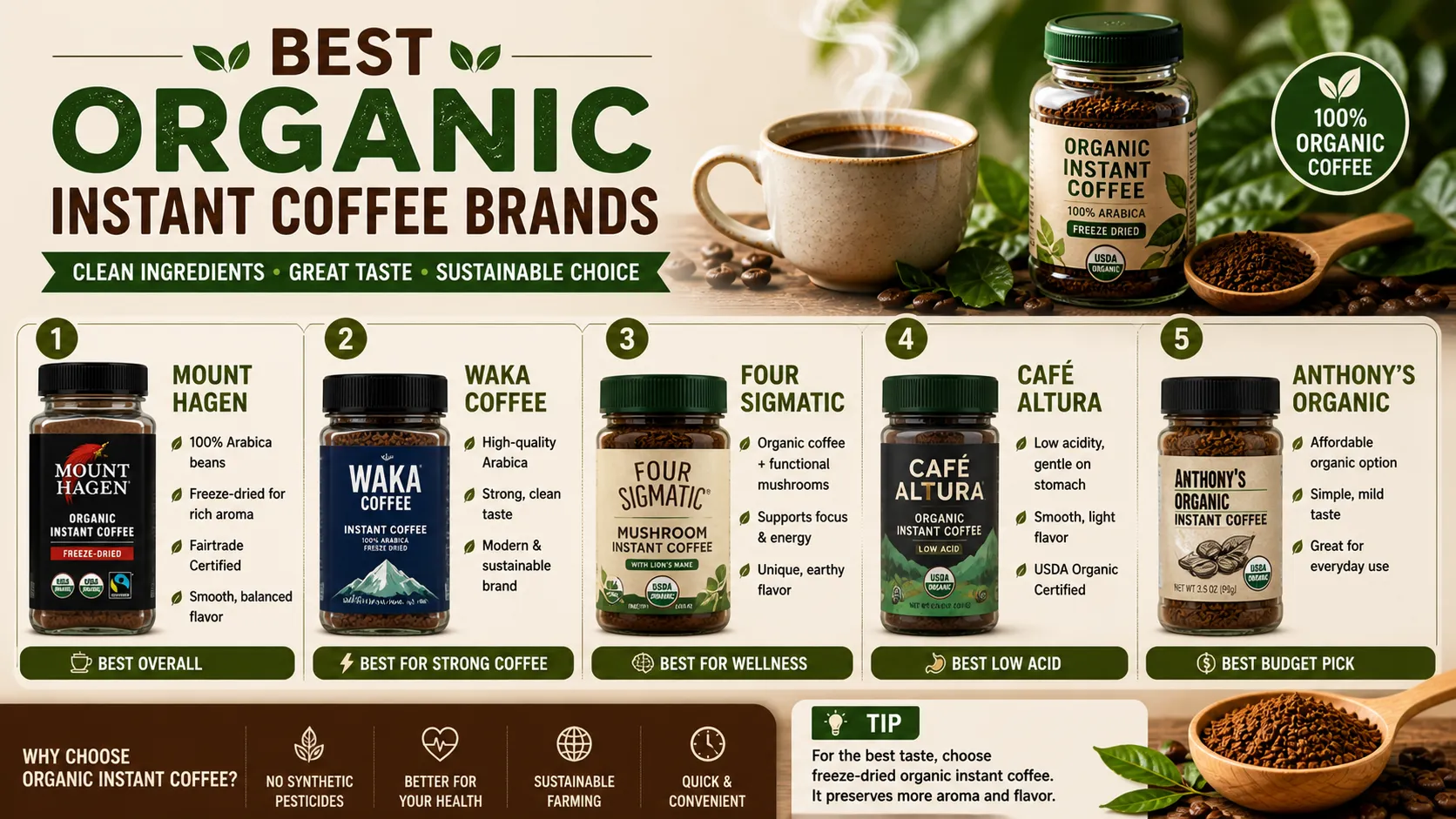 Best Organic Instant Coffee Brands
