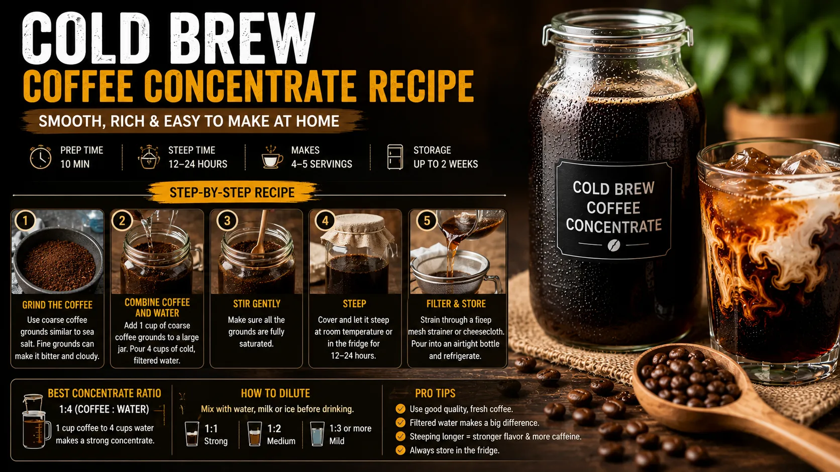 Cold Brew Coffee Concentrate Recipe