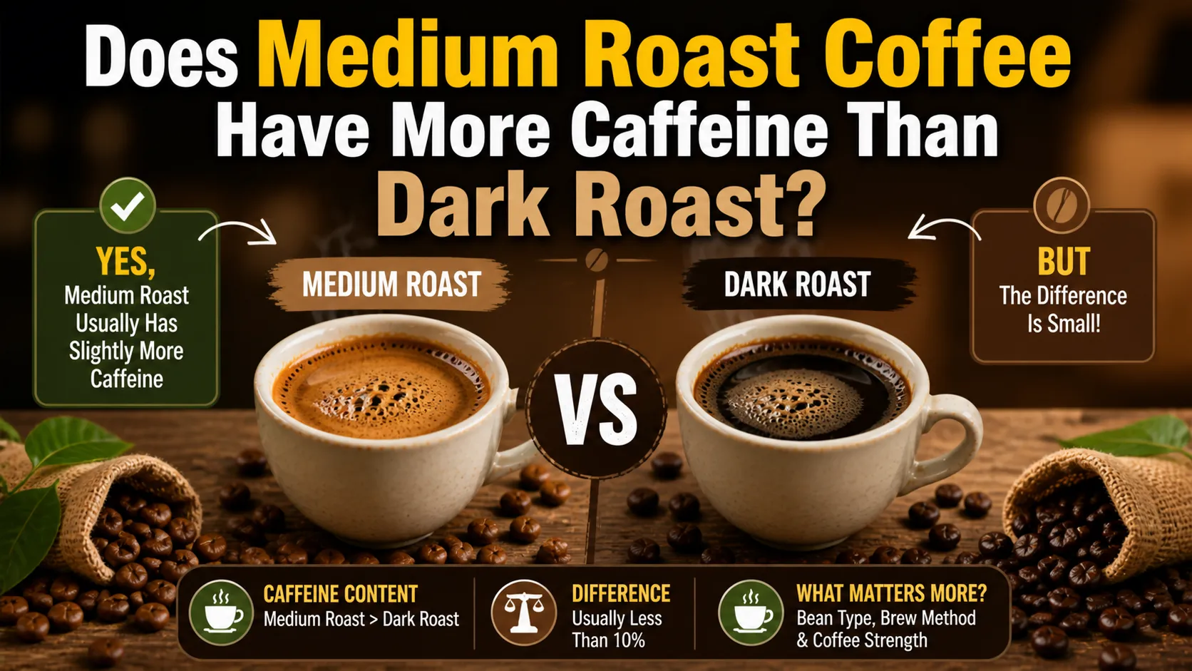 Does Medium Roast Coffee Have More Caffeine Than Dark Roast