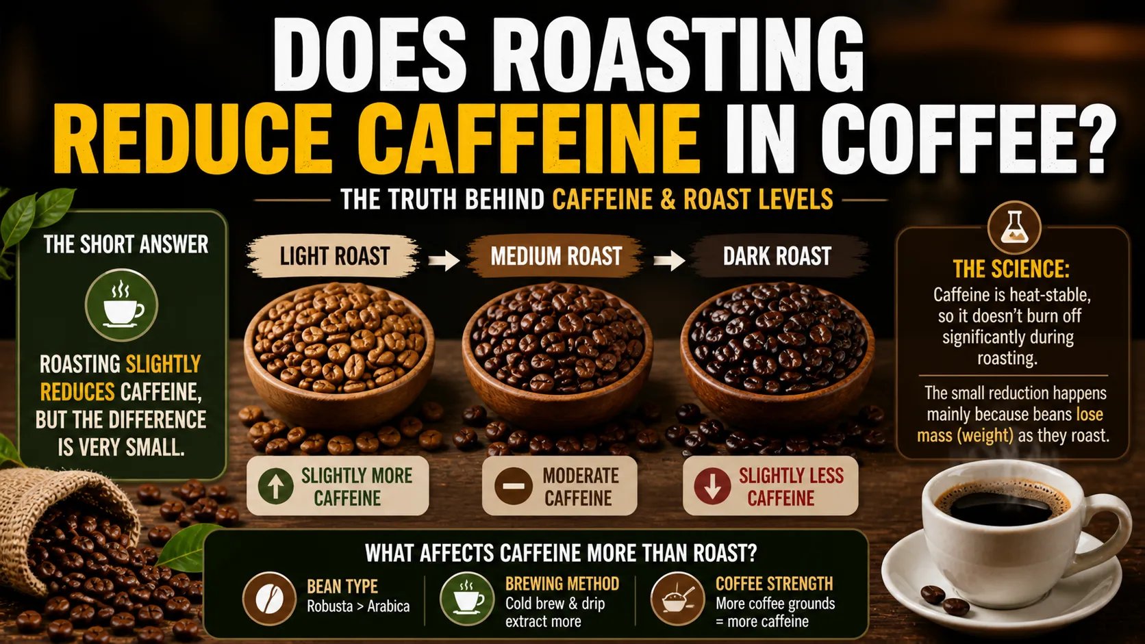 Does Roasting Reduce Caffeine in Coffee