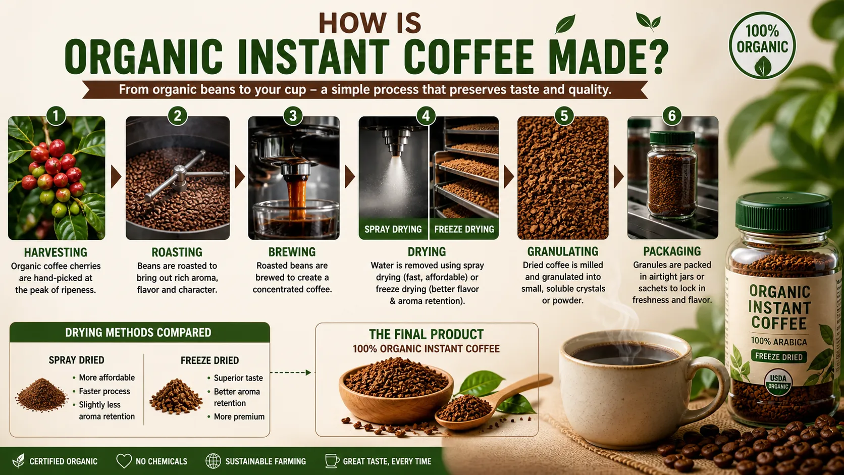 How is Organic Instant Coffee Made