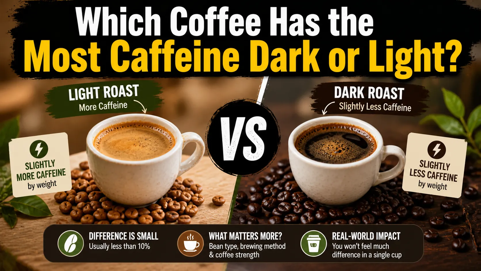 Which Coffee Has the Most Caffeine Dark or Light
