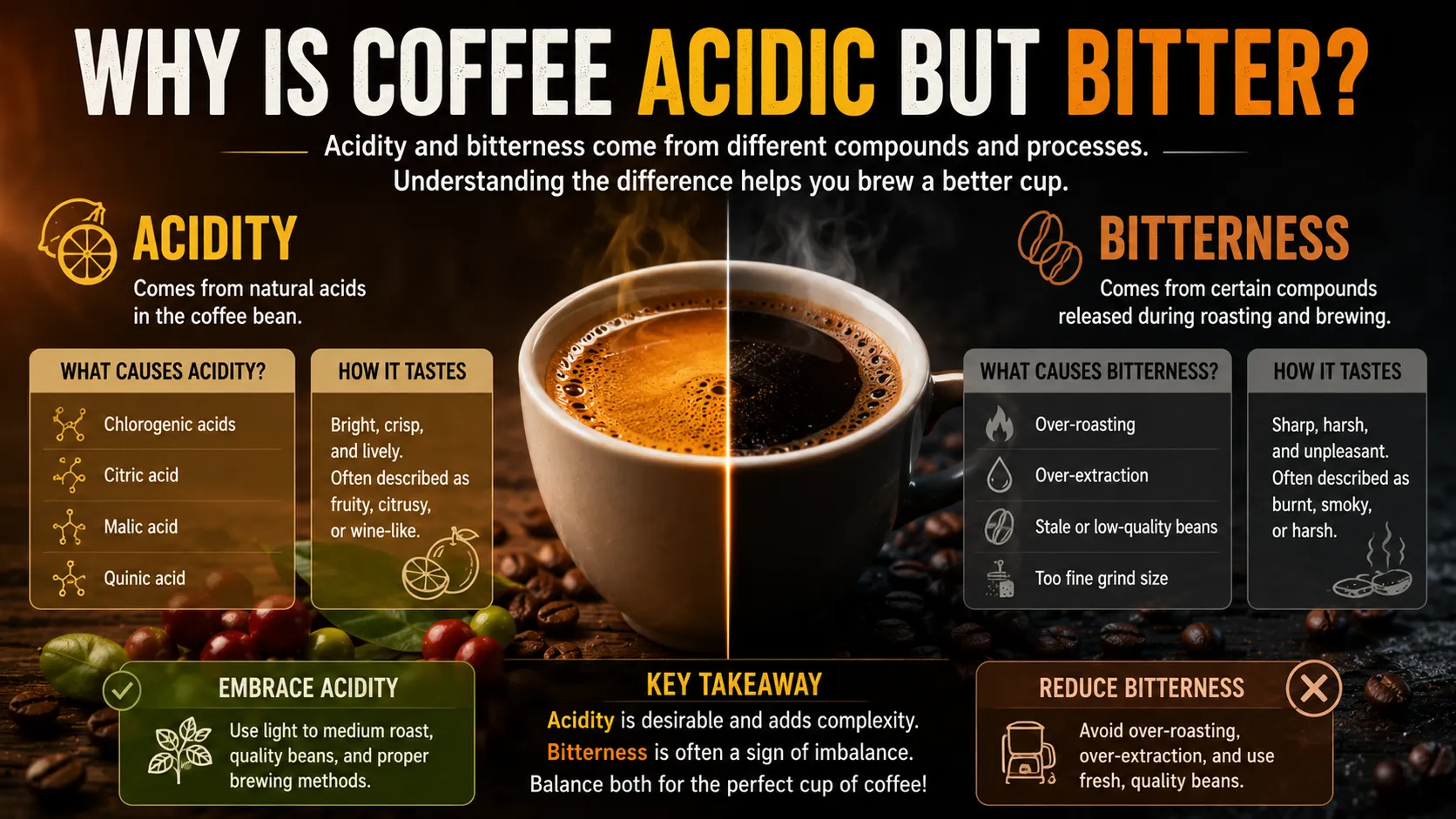 Why Is Coffee Acidic but Bitter