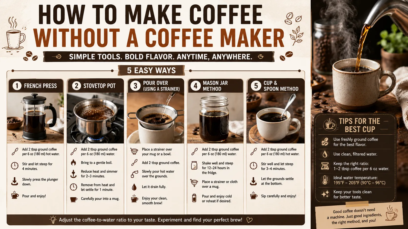 How to Make Coffee Without a Coffee Maker