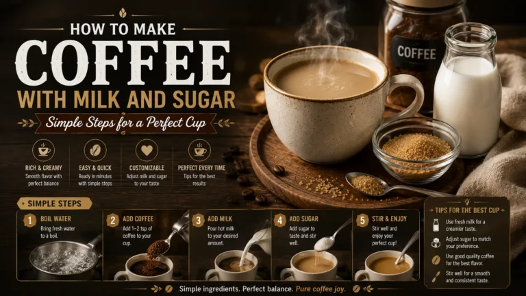 How to make coffee with milk and sugar
