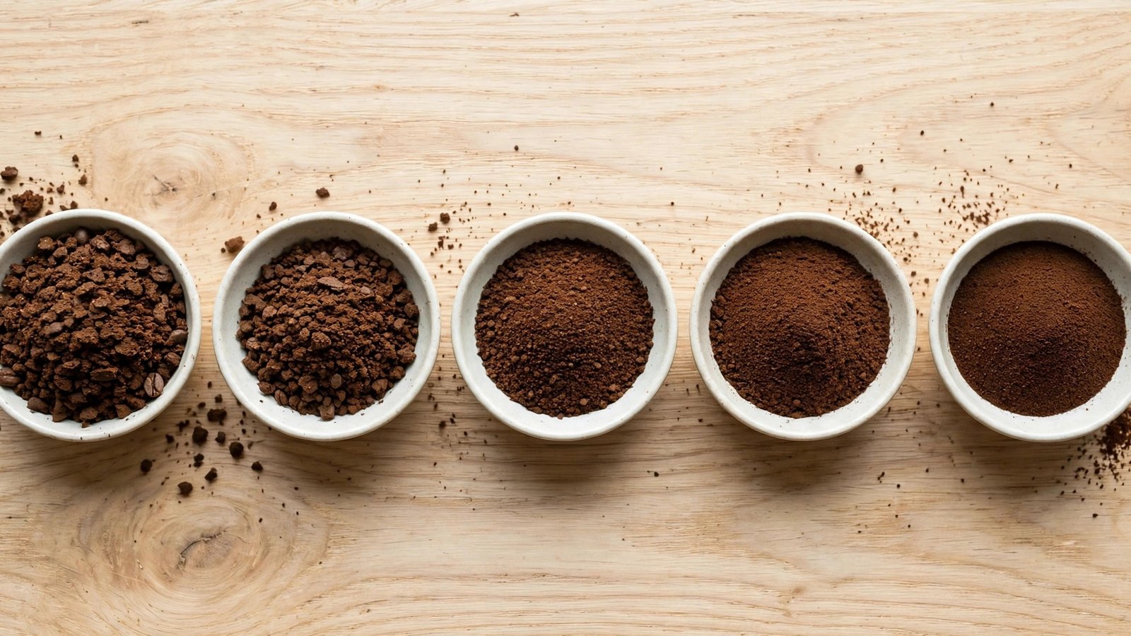 Coffee grind size chart: coffee grounds from coarse to fine